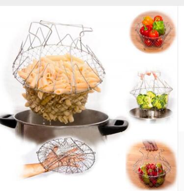 Deep Fry Basket Stainless Steel Foldable Kitchenile